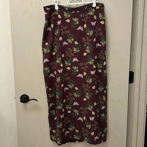 Seasonal Fall Skirt Eggplant Color Fall Pattern Leaves Autumn Cottage
